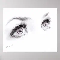 Oeil de femme, illustration de citation de dessin d'oeil, aquarelle d'oeil  féminin, peinture à l'aquarelle, feuilles d'aquarelle | Impression sur