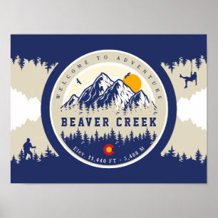 Poster Beaver Creek Colorado Drapeau Montagne Souvenir de