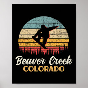 Poster Beaver Creek Snowboard Colorado Montagne Vintage