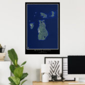 Poster Beaver Island Michigan De L'Espace Art Satellite (Bureau à domicile)