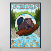 Poster Beaver & River - Côte de l'Oregon (Devant)