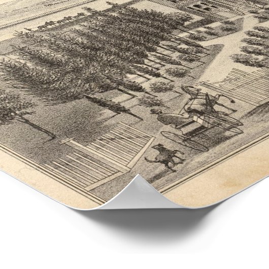 Poster Beazell, Résidences anglaises, fermes (Coin)