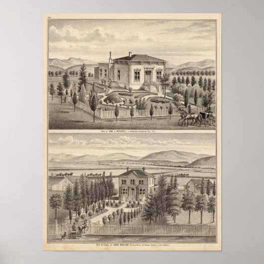 Poster Beazell, Résidences anglaises, fermes (Devant)