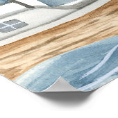 Poster Bébé à bord Baby shower nautique (Coin)