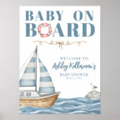 Poster Bébé à bord Baby shower nautique (Devant)
