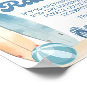 Poster Bébé À Bord Baby shower Plage Déchets Raffle (Coin)