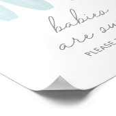 Poster Bébé à bord Bleu Surfboard Bébés sont Sweet Sign (Coin)