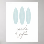 Poster Bébé à bord Bleu Surfboard Cartes et Cadeaux Signa (Devant)