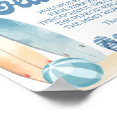 Poster Bébé À Bord Du Baby shower De Plage Jeu De Chasse  (Coin)