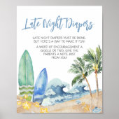 Poster Bébé à bord du Baby shower de plage Late Night Dia (Devant)