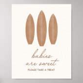 Poster Bébé à bord Planche de surf Bébés sont doux Signe (Devant)