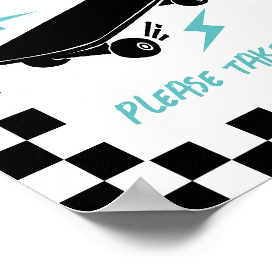 Poster Bébé à bord Skateboard Baby shower Faveurs Signer (Coin)