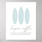 Poster Bébé à bord Surfboard Baby shower Déchets Raffle (Devant)