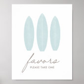 Poster Bébé à bord Surfboard Baby shower Faveurs Signer (Devant)