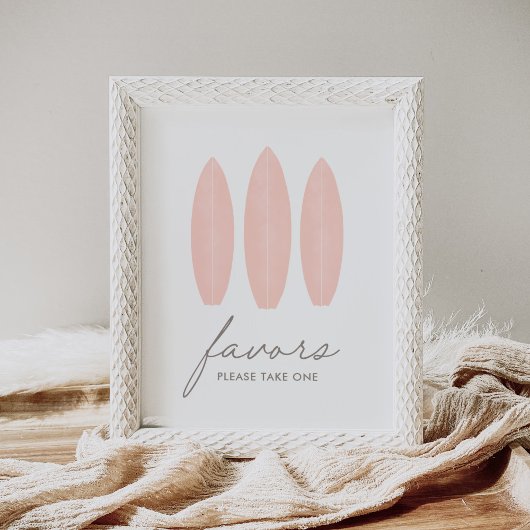 Poster Bébé à bord Surfboard Baby shower Faveurs Signer