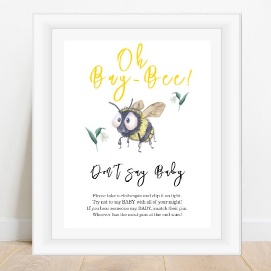 Poster Bébé Abeille - Ne dites pas bébé