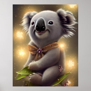 Poster Bébé adorable souriant Ours Koala