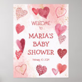 Poster Bébé Amour Saint Valentin's Theme Baby shower Sign (Devant)