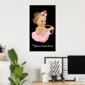Poster Bébé Ballerine Tutu Rose Perles Baby Shower (Bureau à domicile)