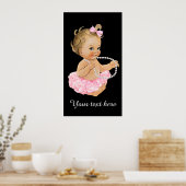 Poster Bébé Ballerine Tutu Rose Perles Baby Shower (Cuisine)