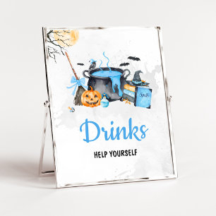 Poster Bébé Bleu Brasse des Boissons de Sorcière Signe