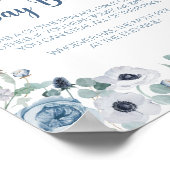 Poster Bébé bleu dans le Baby shower en fleur Ne pas dire (Coin)