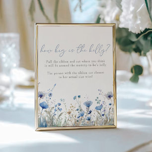 Poster Bébé Bleu En Fleur Fleur sauvage Belly Devinant Je