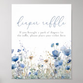 Poster Bébé Bleu En Fleur Fleur sauvage Floral Raffle (Devant)