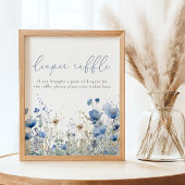 Poster Bébé Bleu En Fleur Fleur sauvage Floral Raffle