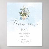 Poster Bébé bleu hiver arbre de Noël maman-osa bar (Devant)