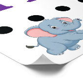 Poster Bébé bleu mignon Eléphant Faire-part de naissance (Coin)