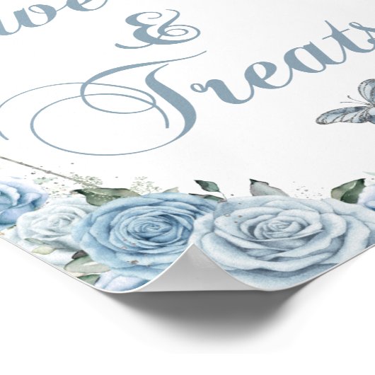 Poster Bébé Bleu Princesse Papillons Silver Sweet Traitem (Coin)