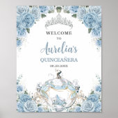 Poster Bébé Bleu Rose Princesse Carriage QUINCEAÑERA 16e (Devant)