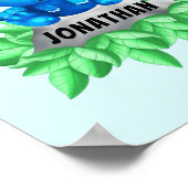 Poster Bébé Bleu Tricératops Dinosaur (Coin)