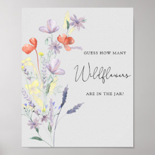 Poster Bébé Boho en fleurs - Devinez combien de fleurs sa