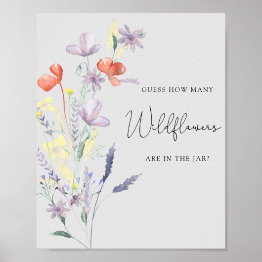Poster Bébé Boho en fleurs - Devinez combien de fleurs sa (Devant)