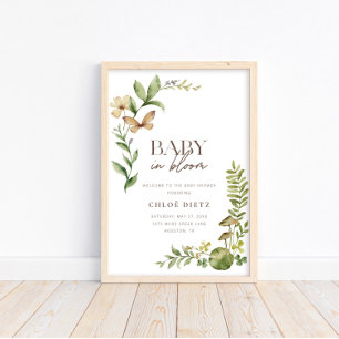 Poster Bébé botanique sauvage en fleurs Accueil rustique