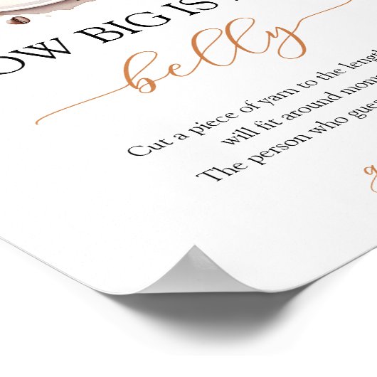 Poster Bébé brasse Baby shower café Signal ventre (Coin)