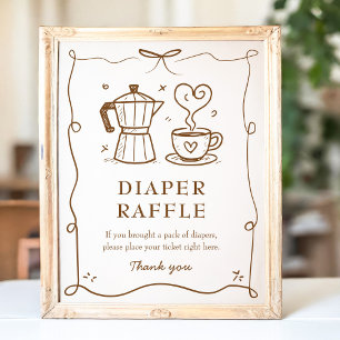 Poster Bébé brasse Baby shower Déchets Jeu Raffle