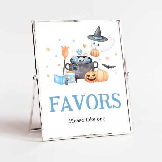 Poster Bébé brasse Bleu Halloween Baby shower Faveurs