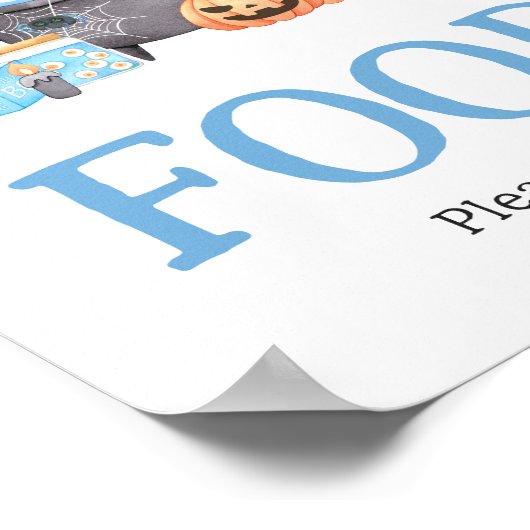 Poster Bébé brasse Bleu Halloween Baby shower nourriture (Coin)