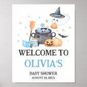 Poster Bébé brasse Bleu Halloween Bienvenue (Devant)