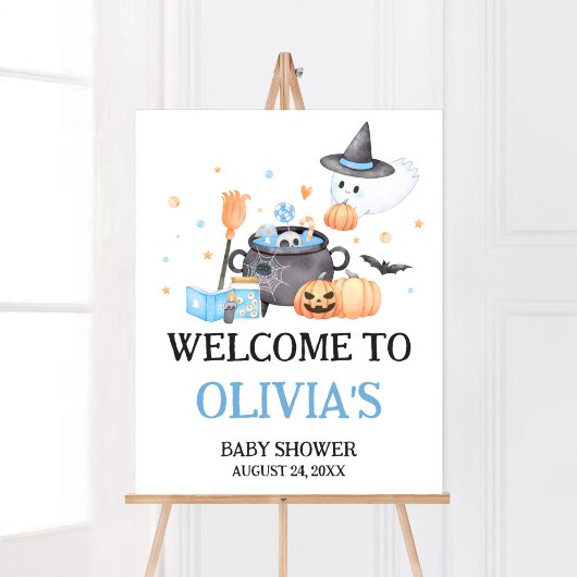 Poster Bébé brasse Bleu Halloween Bienvenue