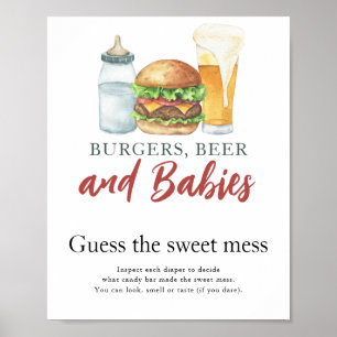 Poster Bébé brasse de la bière Devinez le doux désordre