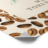 Poster Bébé brasse du café glacé Floral Douche Bienvenue (Coin)