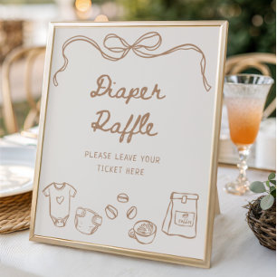 Poster Bébé brasse la main traînée de la couche Raffle