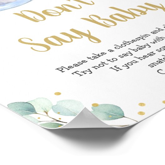 Poster Bébé brasse la verdure Ne pas dire jeu de bébé (Coin)