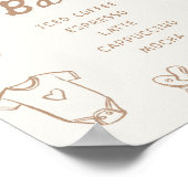 Poster Bébé brasse main tiré Baby shower barre café (Coin)