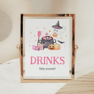 Poster Bébé brasse rose Halloween Baby showers Boissons