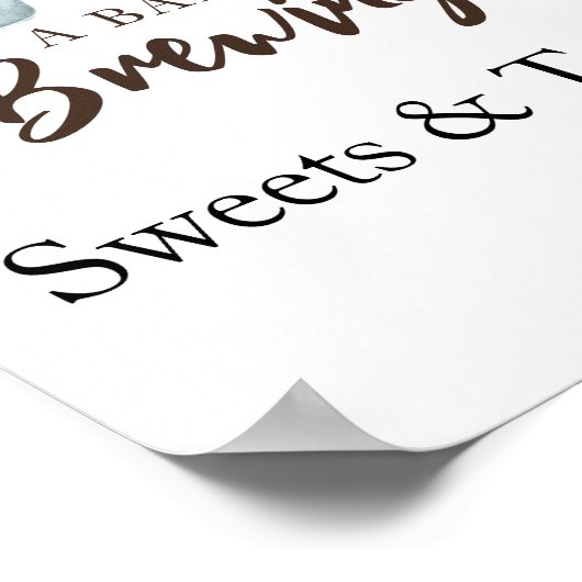 Poster Bébé brasse Sweets et friandises baby shower (Coin)